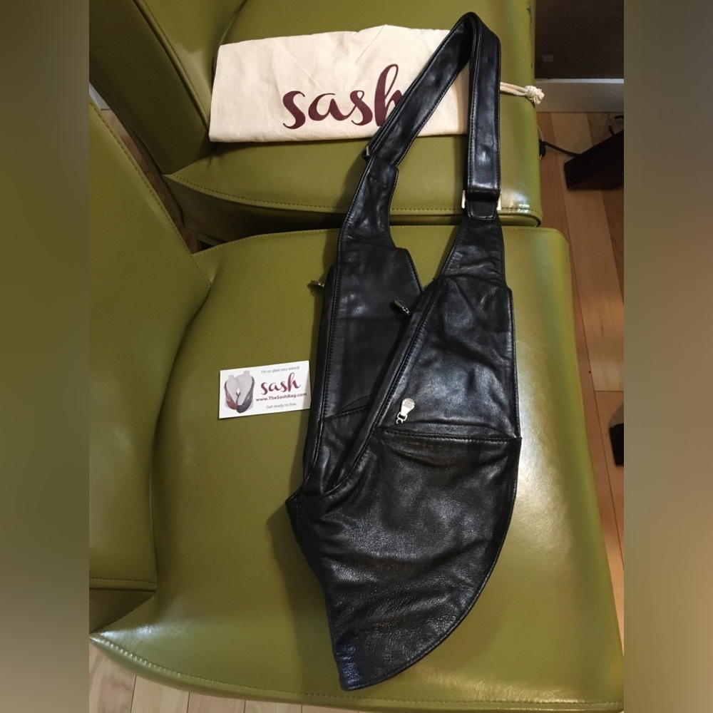 Sash leather sling bag